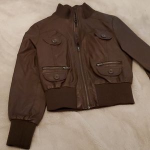 Juniors Zip-up Pleather Jacket